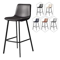 Amazon.co.jp: Puレザー布張りシートバースツールモダン家具アイアン