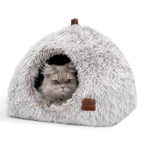 CATISM Cat Bed, Cat Igloo Cave Pet Bed for Dogs Large Indoor
