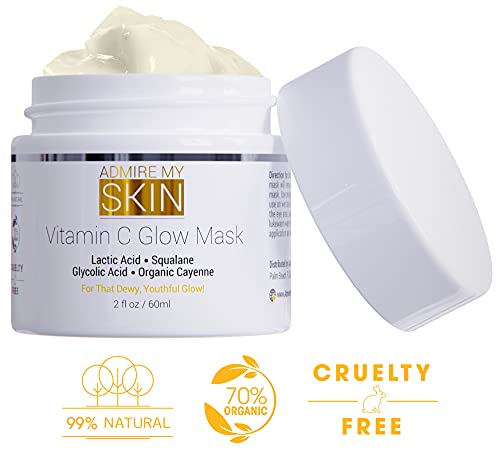 Vitamin-C-Mask-For-Face--Brightening-Face-Masks-Skin-Care-Contains-Glycolic-Acid-and-Lactic-Acid-Squalane-Oil--Hydrating-Beauty-Face-Mask-for-Glowing-Youthful-Skin-and-Smooth-Even-Skin-Tone-2oz Vitamin C Mask For Face – Brightening Face Masks Skin Care Contains Glycolic Acid and Lactic Acid + Squalane Oil – Hydrating Beauty Face Mask for Glowing Youthful Skin and Smooth Even Skin Tone 2oz
