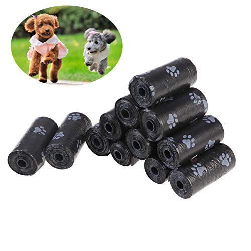 Scicalife Sacos para cocô de cachorro, 180 sacos descartáveis descartáveis de lixo para cães com gar