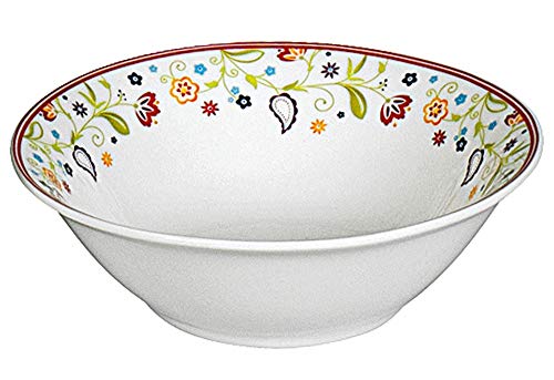 Flirt by R&B 42924 "Doppio Shanti" Müslischale mit Paisley-Muster, Porzellan, Ø 14 x 4,5 cm, weiß/rot/grün (6er Pack)