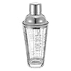 DOITOOL Glazen Cocktail Shaker Gedrukt met Recepten, 400ml Martini Shaker Drink Shaker, RVS Mixing Shaker, Lekbestendig…