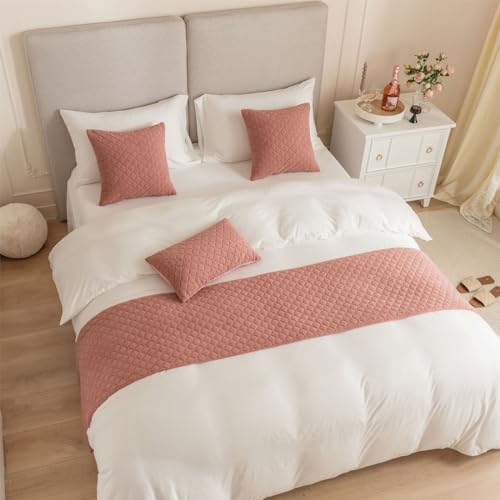 Caminos De Cama, Corredores De Cama De Doble Cara Engrosados ​​​​con Diamantes De Terciopelo Holandés Nórdico For Pies De Cama, Corredores De Cama Y Bufandas De Protección For La Habitación De Bodas