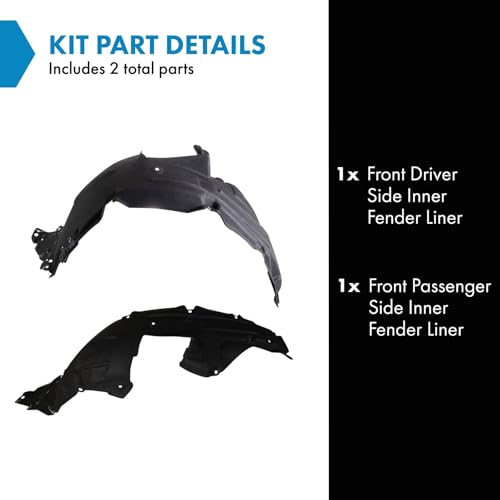 Image of TRQ Front Inner Fender Liner Set Compatible with 2019-2020 Honda HR-V HO1248190 HO1249190