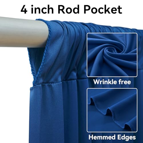 Image of 20ft x 12ft Royal Blue Backdrop Curtain for Parties, Wrinkle Free Polyester 4 Panels 5x12ft Photo Backdrop Drapes Back Drop Cloth for Wedding Birthday Party Baby Shower Photography Background