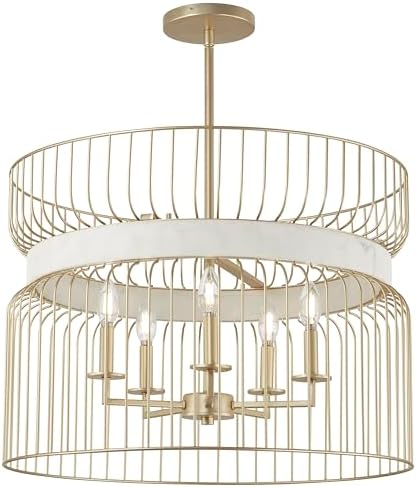Minka Lavery 3395-754 Park Slope Pendant, 5-Light, 300 Total Watts, 25-in H x 17.13-in W, Nouveau Gold