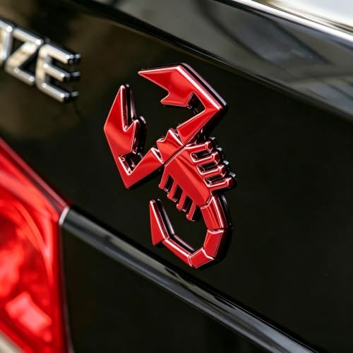 Image of 3D Scorpion Chrome Emblems Badges Sticker Car Vehicle, Truck, Motorcycle, RV, Scooter, SUV, Door, Window, Room, Wall and More Decoration (Red Scorpion)