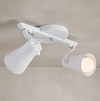 Luminária de Teto Spot Trilho Duplo Direcionável Octa 2 Lâmpadas Praia Litoral E27 Bivolt (Branco)