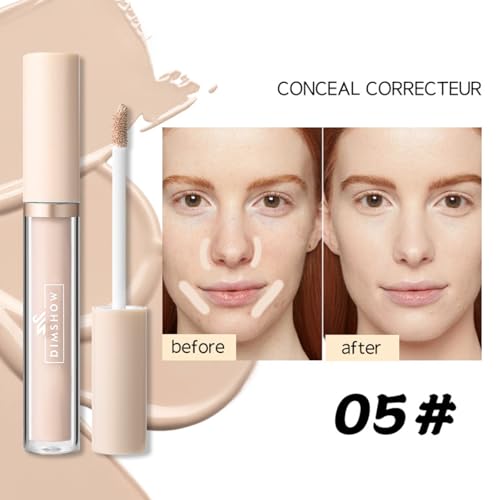 Set de correctores líquidos, 4 tonos de corrector en crema (2,3 g cada uno), maquillaje ligero, de larga duración y cobertura total, sin aceite, para ojeras e imperfecciones, 4 brochas de maquillaje - imagen 5