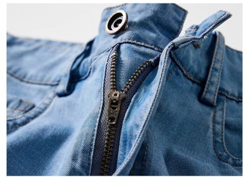 Men's Summer Thin Lyocell Ice Silk Straight Stretch Denim Trousers Classic Versatile Baggy Jeans3