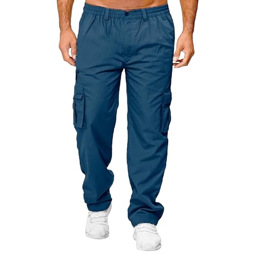 Pantalón cargo hombre cintura elástica multi bolsillos miniatura 1