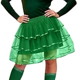 Fasching kostüm Damen schwarzes Tutu tüllrock orange Steampunk weißer Rock tüll Herzen schwarzer Karneval Weiss Ballett weltall festlich tütü türkis Langer meerjungfrau(Grün,M)