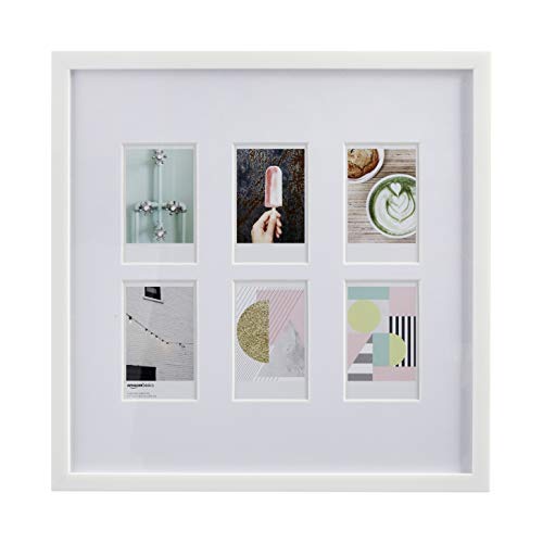 AmazonBasics Photo Frame for use with Instax - 6-Opening - 3.25"x2", White