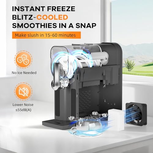 Image of Garvee Slushie Machine for Home No Ice Needed, Frozen Drink Maker with LED Display & 6 Pre-Set Programs, Self-Cleaning Function 88 oz Large Capacity for Frozen Margaritas,Frappes,Ice Cream,