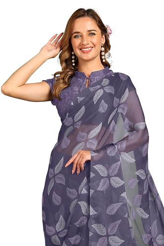 Image of MIRCHI FASHION Saree for Woman Chiffon Floral Printed | Lightweight Comfortable Daily Wear Women's Sari with Unstitched Blouse Piece (Available in 15 Colors)