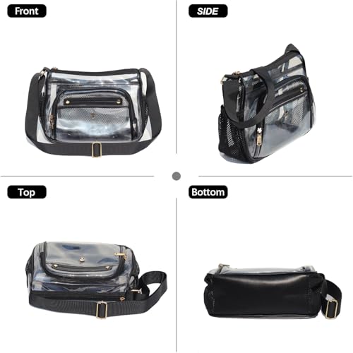 ESVAN Clear Crossbody Bag,Large Shoulder Bag For Stadium Events,Stadium Approved Clear Purses for Women with Adjustable Strap 7