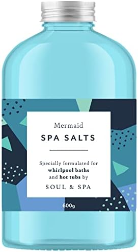 Mermaid Spa Salts for Hot Tub and Jetted Bath - 600gr Scented Aromatherapy Natural Vegan Sea Salt Crystals Detox Relaxing