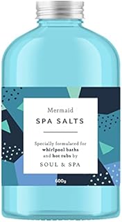 Mermaid Spa Salts for Hot Tub and Jetted Bath - 600gr Scented Aromatherapy Natural Vegan Sea Salt Crystals Detox Relaxing
