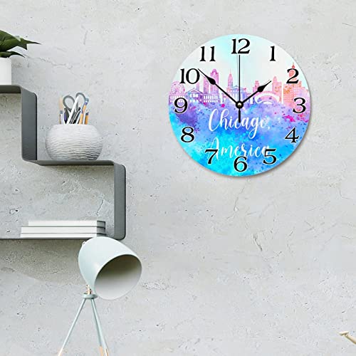 Horloge murale moderne inspirée de Chicago comme décoration de salon