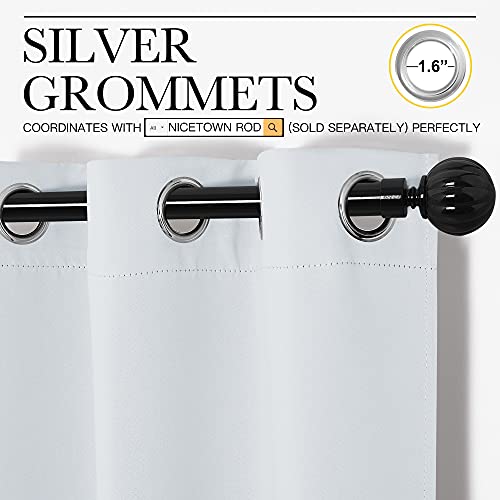 Image of NICETOWN Room Darkening Curtains for Living Room - Easy Care Solid Thermal Insulated Grommet Room Darkening Curtains /Panels /Drapes for Bedroom (2 Panels, 55 by 86, Greyish White)