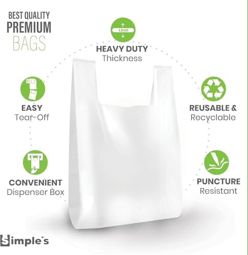 Simple'S PLASTIC BAGS With Handles For Small Business,(50 Count) Very Strong Shopping Bags, Grocery Bags, Plastic T-Shirts Bag thumb #5