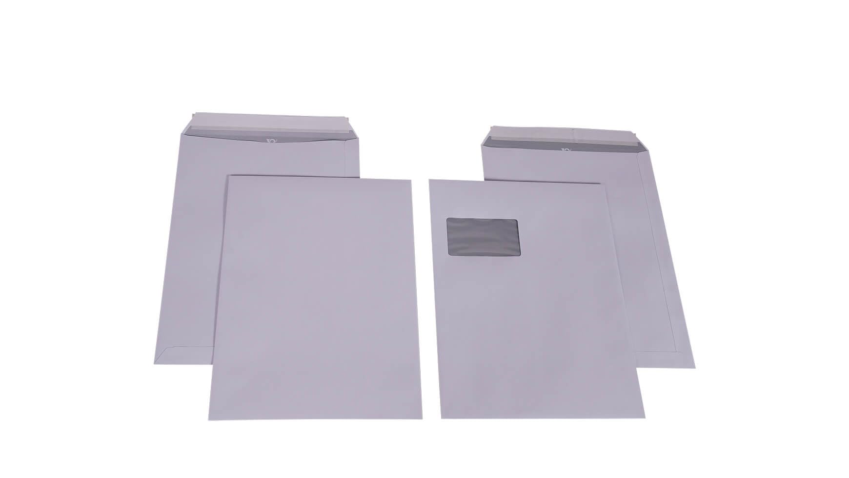 500x Briefumschlag DIN C4 229 x 324 mm C4 ohne Fenster Selbstklebestreifen 120g/qm Weiss