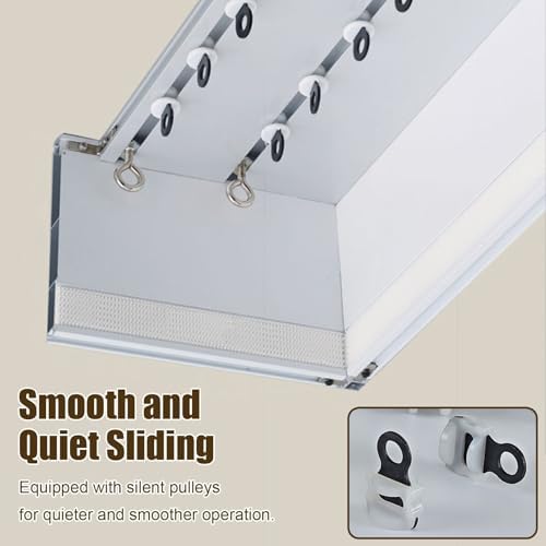 Double Track Curtain Track Box, 5ft Room Blackout Valance for Living Room, Dormitory & Study - Stylish Pelmet Decor for Enhanced Privacy and Light Control