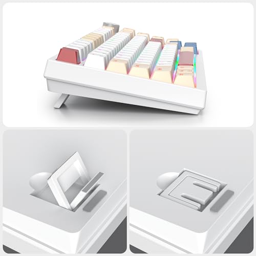 Image of Fogruaden Wired 75% Percent TKL Mechanical Gaming Keyboard, Hot Swappable, Gasket Mount, Creamy Linear Red Switch, RGB Backlit, Sound Absorbing Pads, NKRO, Compact, Custom Keyboard