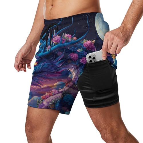 Dragon Moon Mens Swim Trunks Quick Dry Beach Board Shorts with Pockets2