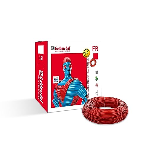Goldmedal 90 Meter 1100V 2.5 Sq mm Fire Retardant Electric Wire (Red) - Pack of 1 | Wire for Domestic & Industrial Connection Use | Multi-Strand, PVC Electrical Insulated Copper Wire (B01L8V73NG) Amazon Price History, Amazon Price Tracker