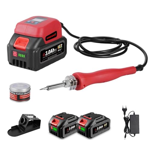 ONEVAN Soldador con batería, pistola de soldadura inalámbrica de 80 W, pantalla digital LCD, 380 – 480 ℃, soldador de hierro para bricolaje, reparación de dispositivos, soldadura de alambre (2