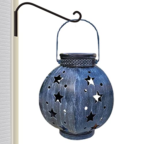 Farol solar – Faroles LED de estrella con asa, lámparas de paisaje al aire libre impermeables para patio, jardín, porche, camino, decoración del hogar Jildouf