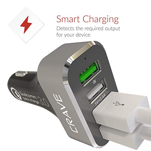 Crave Carhub 54W 4 Port Usb Car Charger, Qualcomm Quick Charge 3.0 - Black #TOP2