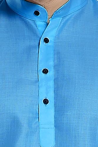 Image of DIVISIVE Men's Plain Cotton Blend Linen Slim Fit Kurta Pyjama Set