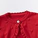 Girls' Red Knit Cardigan Shrug with Ruffle Trim, Long Sleeve Cropped Bolero Sweater (US, Age, 4 Years, 5 Years, Red)