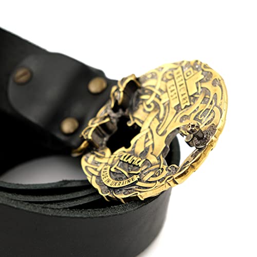 Leather belt with World Tree belt buckle, Scandinavian Nordic Celtic Old Norse Viking Tree of life, Yggdrasill belt buckle with leather belt4