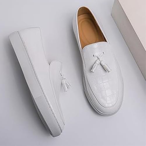 Men's Leather Slip-On Loafers Comfort Round Toe Anti-Slip Casual Shoes3