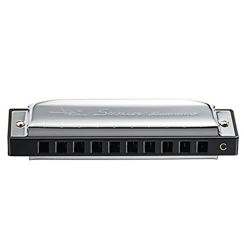 Swan 10 Hole 20 Tones Harmonica Key Of C Blues,Mini Harmonica For Beginners #TOP3