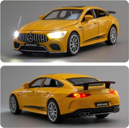 Image of Model Car 1 /32 Benz AMG GT63 Alloy Diecast Collectible Pull Back Toy Car with Light and Sound Toy Vehicle for Adult Boys Birthday Gift (Yellow)