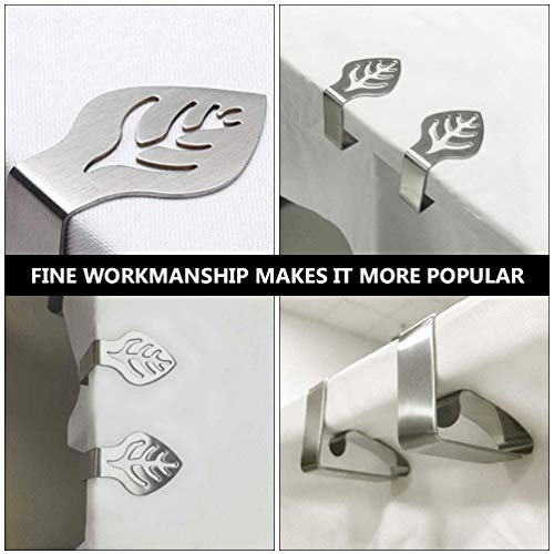 UPKOCH 6Pcs Titulares Forma de Folha de Aço Inoxidável Grampos Clips Toalha De Mesa Toalha de Mesa C