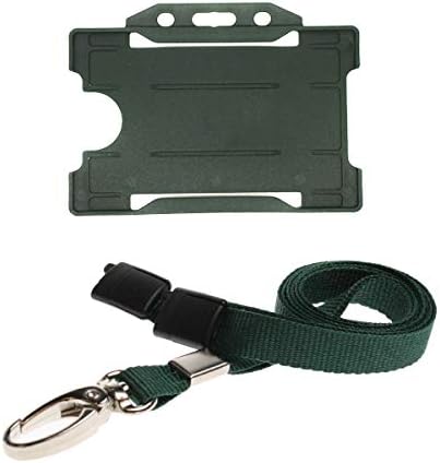 ALG ID Cardsยฎ Dark Green ID Card Badge Holder - Dark Green Lanyard Card Holder - Lanyard Neck Strap with Metal Clip & Safety Breakaway Release for ID Cards Pass Holder