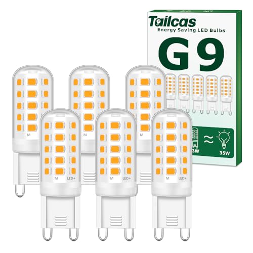 Tailcas G9 LED Lampe Warmweiß 3000K, 3W LED Lampen Ersatz für 30W 40W 50W...