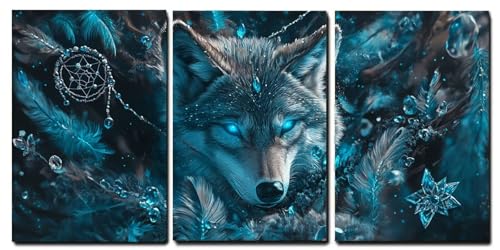 Tableaux Loup sur Toile Oujkeef pour Habiller un Mur Vide de Salon ou Chambre