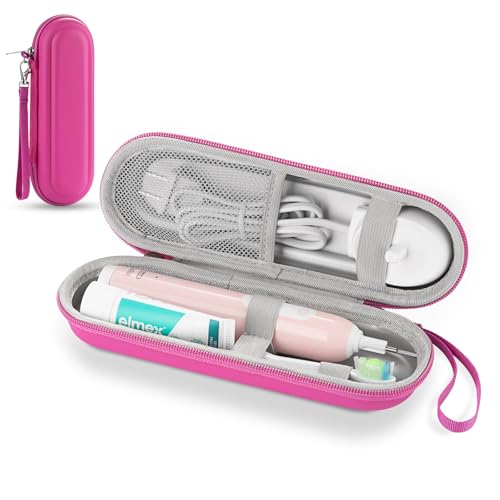 TYSORETY Toothbrush Travel Case for Oral-B/Oral-B Pro/Philips Sonicare Electric Toothbrush Portable Travel Toothbrush Case (Pink)