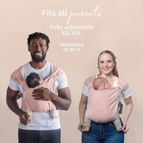 Image of Boba Bliss Pre-Wrapped Baby Carrier with Buckle - Newborn to 7-35 lbs Light, Breathable & Easy to Adjust Hybrid Infant Sling & Toddler Carrier - Certified Hip-Healthy for 0-18 Months - Bloom