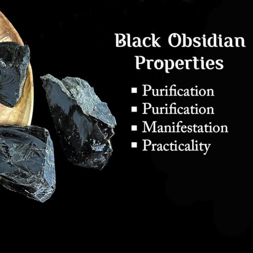 Image of Certified Black Obsidian Raw Stone 200 Gm (2-4 Pcs) Authenticity Certificate | Natural Healing Crystal Showpiece for Protection & Grounding | Decorative Crystals for Home Decor Living Room & Office