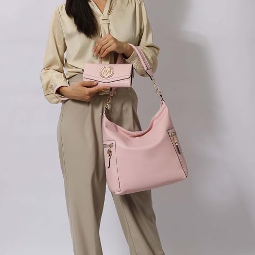 Image of MKF Collection Hobo Bag & Wristlet Wallet for Women, Vegan Leather Shoulder Handbag Messenger Purse Bag by Mia K