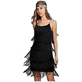 vestido flecos Dise?o del producto: vestido sexy con cuello en V, sin mangas, ambos lados están cubiertos con borlas, que pueden balancearse maravillosamente al bailar.