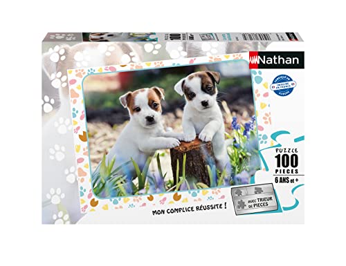 Nathan - Puzzle pour enfants - 100 pièces - Les petits Jack Russell - Pour enfants dès 6 ans - Puzzle de qualité supérieure - Carton épais et résistant - Animaux - 86168 Cover