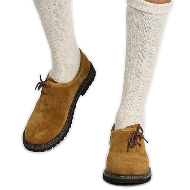 STEIGENHÖFER Men's Lederhosen Shoes for Authentic Oktoberfest Costume – Bavarian Haferlschuhe for Men – Traditional German Leather Shoes with Side Lacing – Trachten Footwear - Multiple Colors & Sizes4